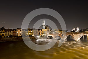 Ponte Pietra by Night - Verona Italy