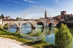 Ponte Pietra is a Roman arch bridge over the Adige river in the Italian city of Verona.