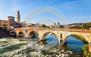 Ponte Pietra (Stone Bridge) in Verona photo