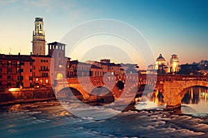 Ponte Pietra, Verona - Italy photo