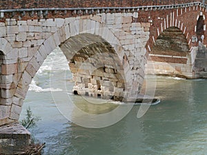 Ponte Pietre a bridge in Verona in Italy photo