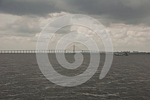 Ponte Rio Negro in Brazil. The Manaus Iranduba Bridge is a bridge over the Rio Negro that links the cities of Manaus and Iranduba photo