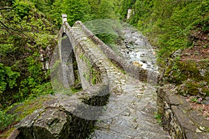 Ponte Romano Intragna Bridge hiding in the valley with beautiful