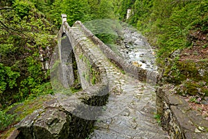 Ponte Romano Intragna Bridge hiding in the valley with beautiful photo