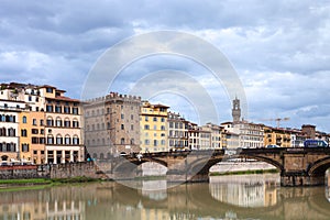 Ponte Santa Trinita over Arno river in autumn