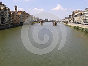 The Ponte Santa TrÃÂ¬nita  is a Renaissance bridge in Florence, Italy, spanning the Arno. photo