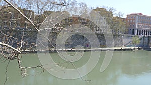 Ponte Sisto and the Fiume Tevere river in Rome Italy