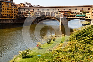 Ponte Vecchio Bridge Across Arno River