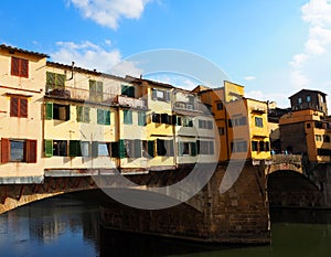 The Ponte Vecchio bridge in Florence, Italy.