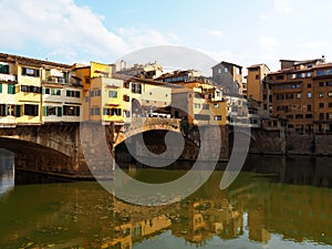 The Ponte Vecchio bridge in Florence, Italy.