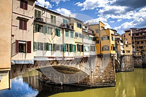 Ponte Vecchio bridge over the Arno river in Florence, Italy