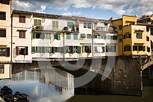 Ponte Vecchio bridge over the Arno river in Florence, Italy