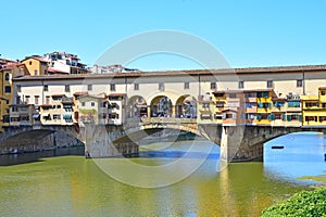 Ponte Vecchio Bridge over River Arno, Florence or Firenze, Tuscany, Italy