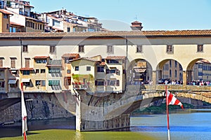 Ponte Vecchio Bridge over River Arno, Florence or Firenze, Tuscany, Italy