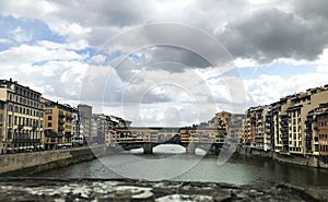 Ponte Vecchio in a cloudy day.