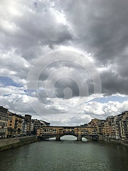 Ponte Vecchio in a cloudy day.