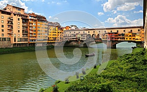 Ponte Vecchio the famous arch bridge in Florence, Italy