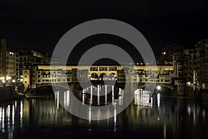 Ponte Vecchio, Florence, Italy. Night view