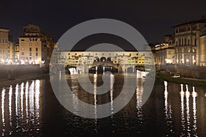 The Ponte Vecchio in Florence by night