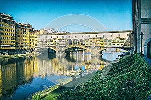 Ponte Vecchio and Arno, Florence, Italy, analog filter