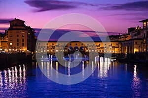 The Ponte Vecchio by night