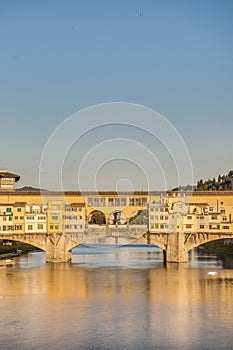 The Ponte Vecchio (Old Bridge) in Florence, Italy.