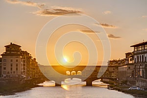 The Ponte Vecchio (Old Bridge) in Florence, Italy.