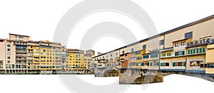 Ponte Vecchio Old Bridge, Florence, Italy isolated on white background