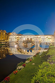 The Ponte Vecchio Old Bridge in Florence, Italy photo