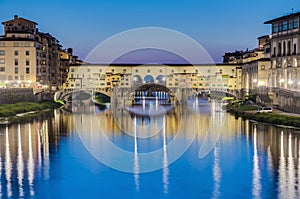 The Ponte Vecchio (Old Bridge) in Florence, Italy.