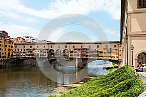 Ponte Vecchio over Arno river in Florence, Italy