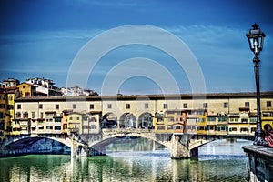 Ponte Vecchio over Arno river in hdr