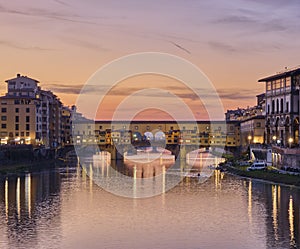 Ponte Vecchio at sunset