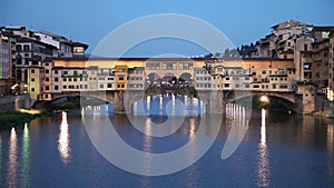 Ponte Vecchio stone bridge in Florence, Italy