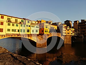 Ponte Vecchio at sunset, Florence Firenze, Italy