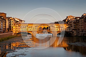 Ponte Vecchio at sunset, Florence, Italy