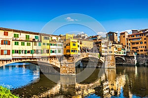 Ponte Vecchio at sunset in Florence, Italy