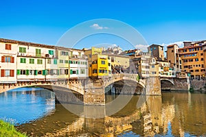 Ponte Vecchio at sunset in Florence, Italy photo