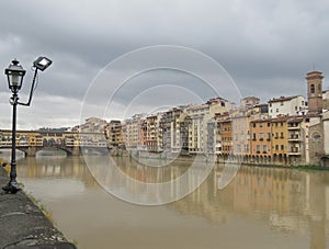 Ponte Vecchio and waterfront houses in Florence