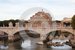 Ponte Vittorio Emanuelle II, the Tiber and the Castel Sant\'Angelo