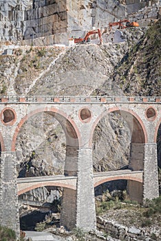Ponti di Vara bridges in Carrara, Apuan Alps, Italy. photo