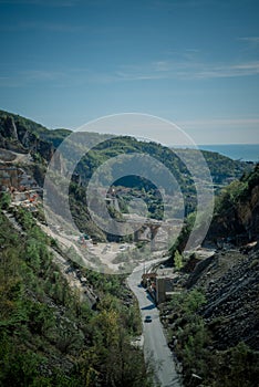 Ponti di Vara bridges in Carrara, Apuan Alps, Italy. photo