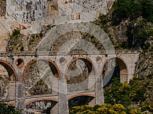Ponti di Vara bridges in the Fantiscritti area of marble quarries near Carrara