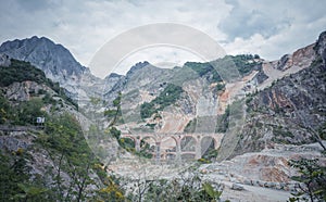 Ponti di Vara, famous ancient bridge over the Fantiscritti marble quarries photo