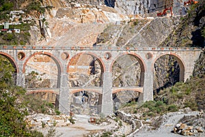 Ponti di Vara bridges in Carrara, Apuan Alps, Italy. photo