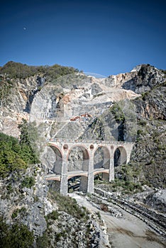 Ponti di Vara bridges in Carrara, Apuan Alps, Italy. photo