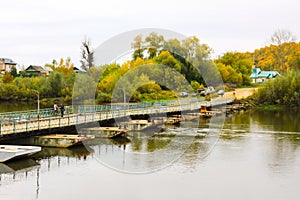 Ponton bridge over the Klyazma River. Gorokhovets
