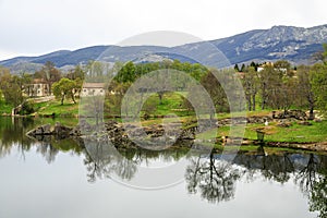 Ponton Reservoir the river eresma in Segovia