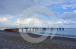 Pontoon bridge to the sea