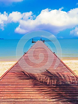 Pontoon surrounded by the sea